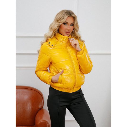 Damen Winterjacke Glänzend Wasserabweisend Kapuze Nachhaltig