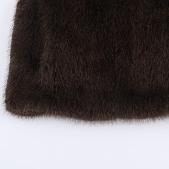 Damen Kunstfellweste mit hohem Stehkragen Fudus