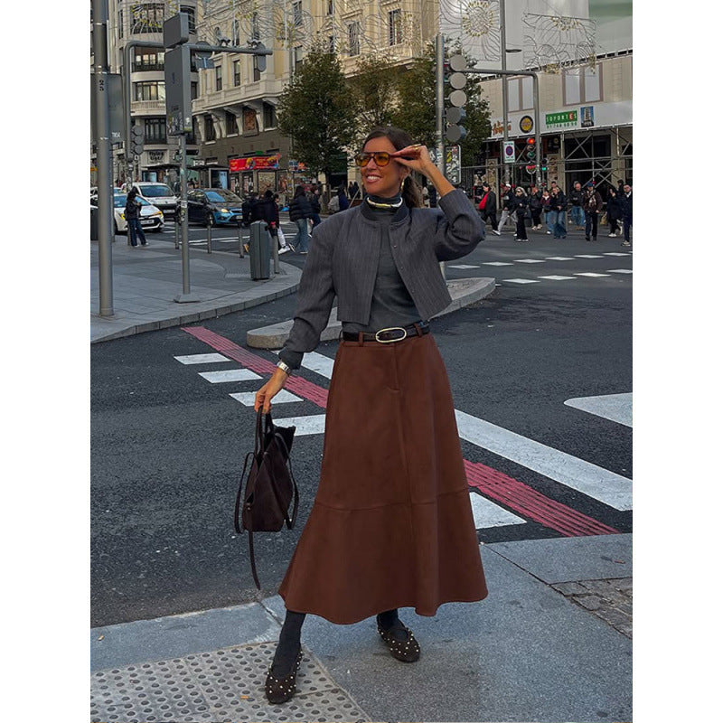 Damen Kurzjacke mit strukturiertem Design und Stehkragen Fudus