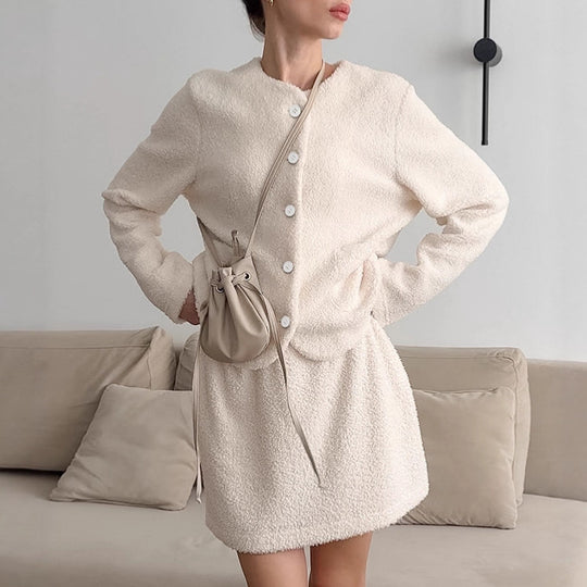 Damen Kuschelige Sweaterkleid Fudus