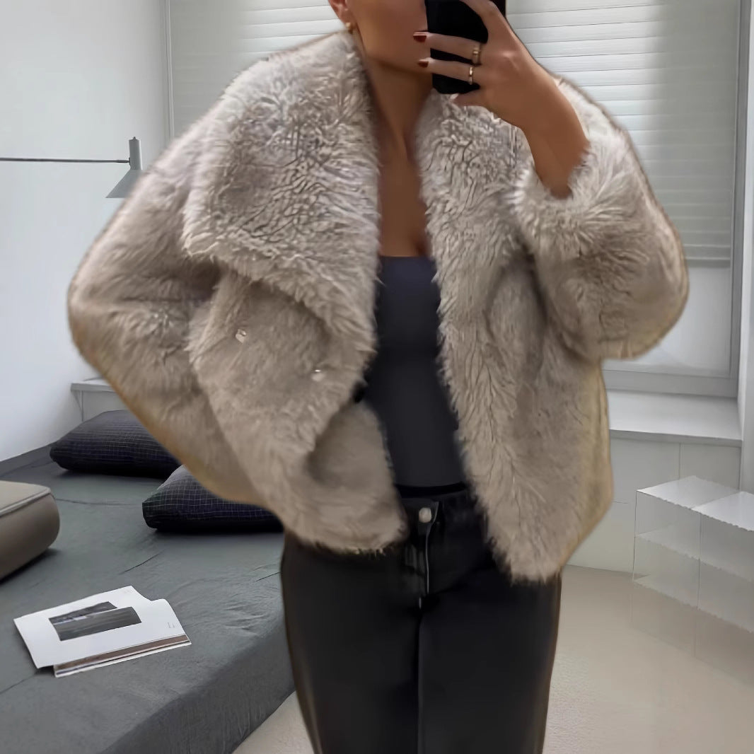 Damen kuschelige Pelzjacke Fudus