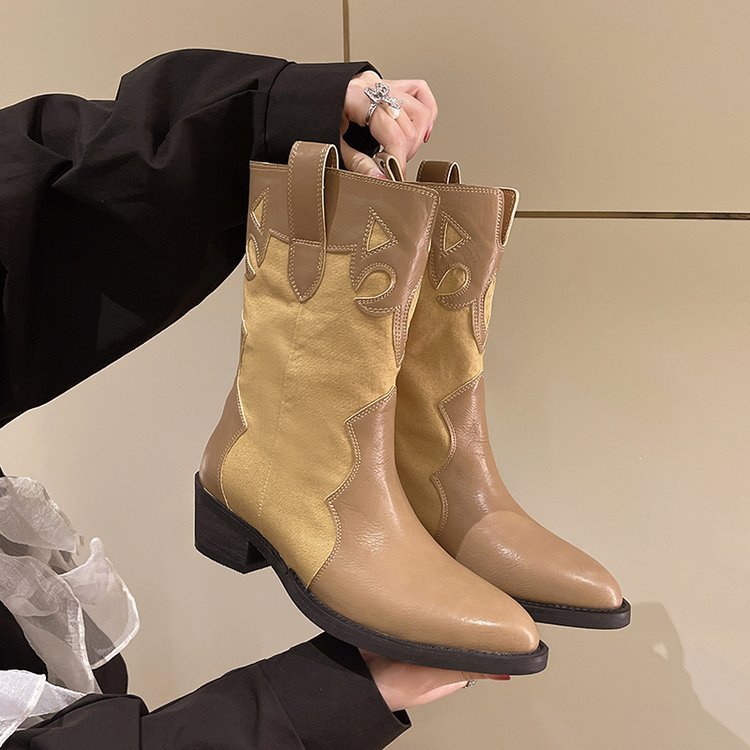 Damen Cowboy-Stiefel mit modischem Stickmotiv Fudus