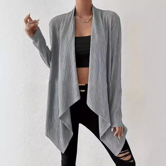 Damen lässige Cardigan mit elegantem Strukturdesign Fudus