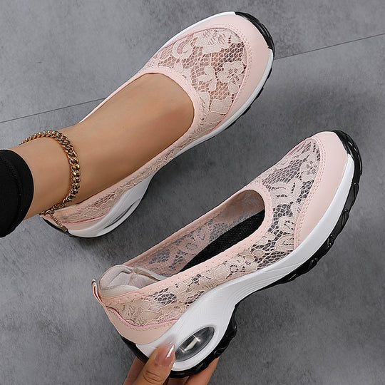 Damen Komfortable Schnürschuhe mit hochelastischem Obermaterial und dämpfender Sohle Fudus