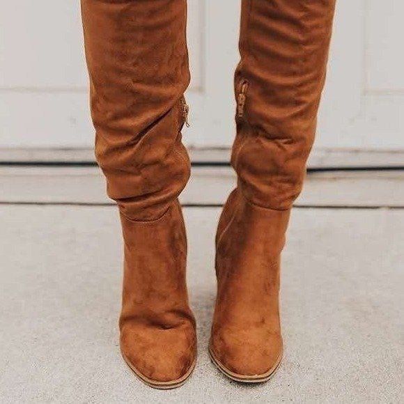 Damen Hohe Stiefel mit elegantem Blockabsatz Fudus