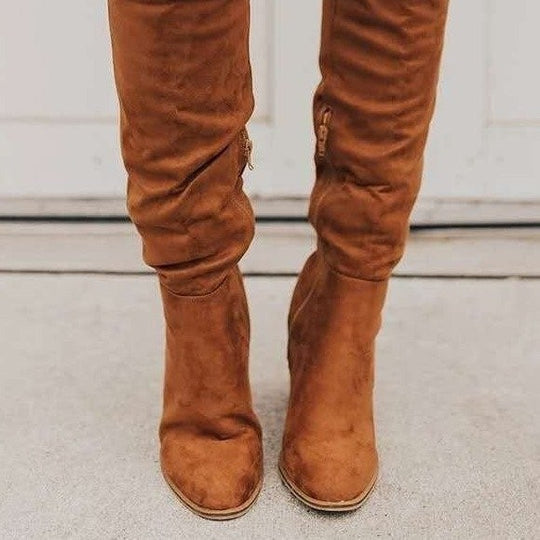 Damen Hohe Stiefel mit elegantem Blockabsatz Fudus