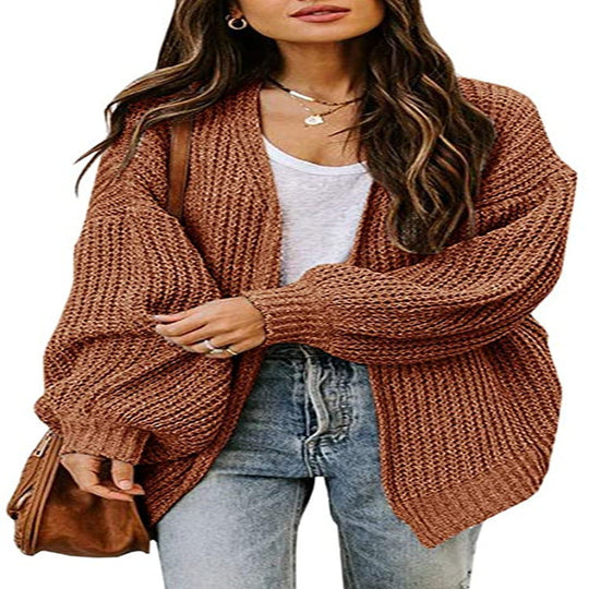Damen Grobstrick-Oversized Pullover mit weitem Schnitt Fudus