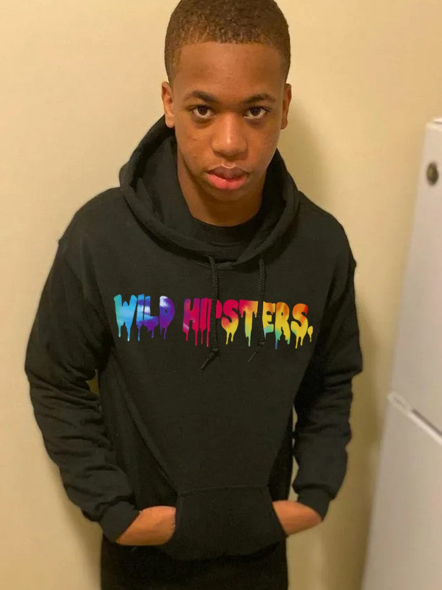 Damen Hoodie mit kreativem Farbverlauf-Wortdruck Fudus