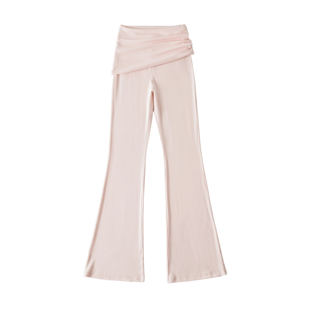 Damen komfortable Palazzo-Hose mit breitem Bund Fudus