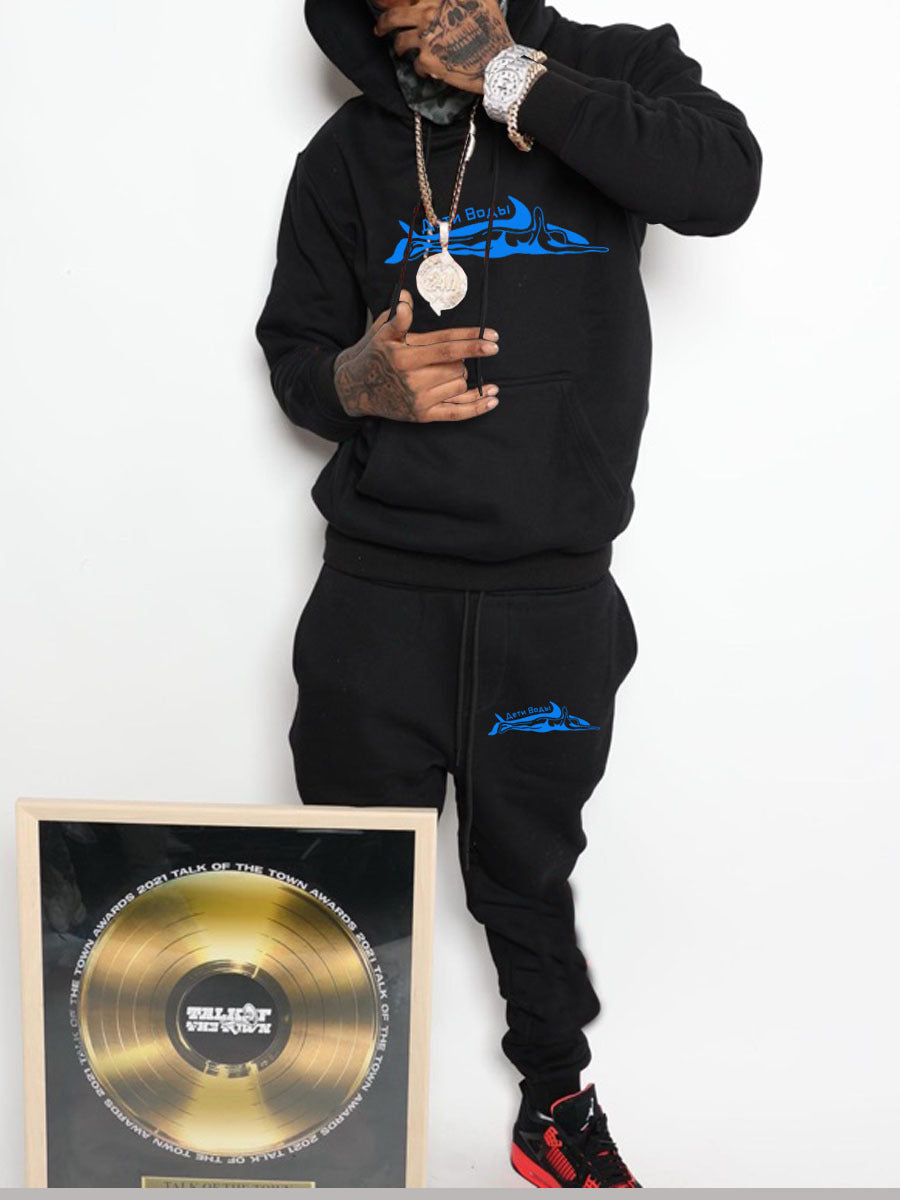 Damen Kapuzenpullover und Jogginghose Set mit kreativem Tiermotiv Fudus