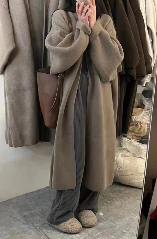 Damen Kuscheliger Strickponcho mit breiten Ärmel Fudus