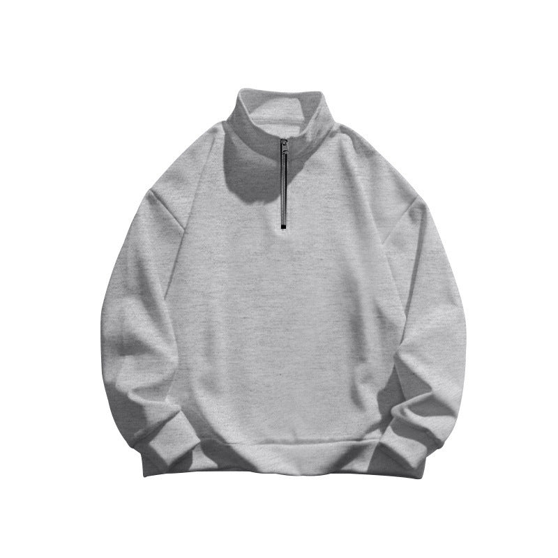 Herren Stehkragen Sweatshirt mit halbem Reißverschluss Fudus