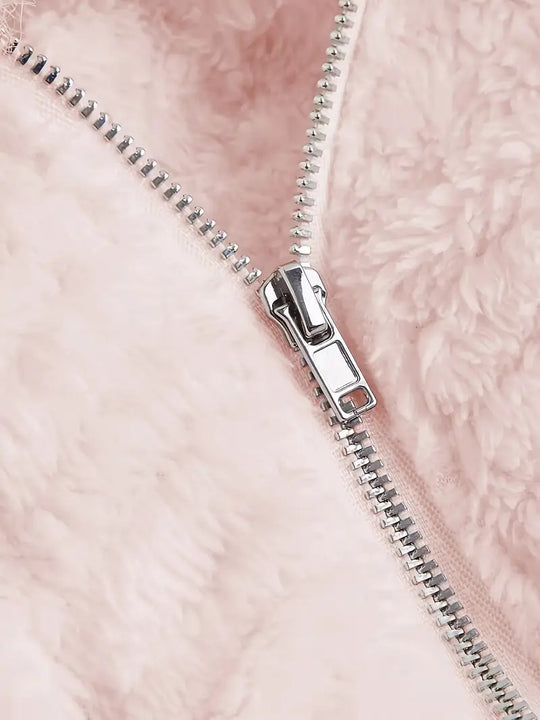 Damen Kuschelige Fleecejacke mit angeschnittenem Schnitt und Kapuze Fudus