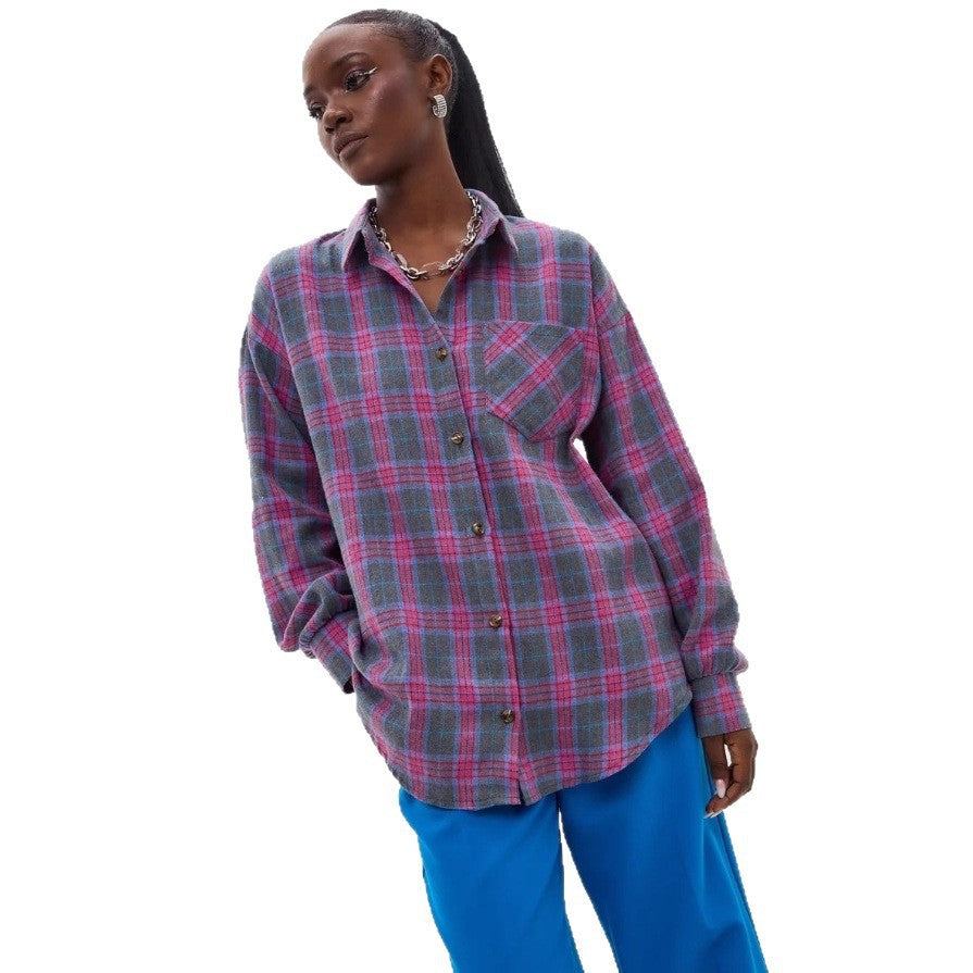 Damen Karierte Überhemd Fudus