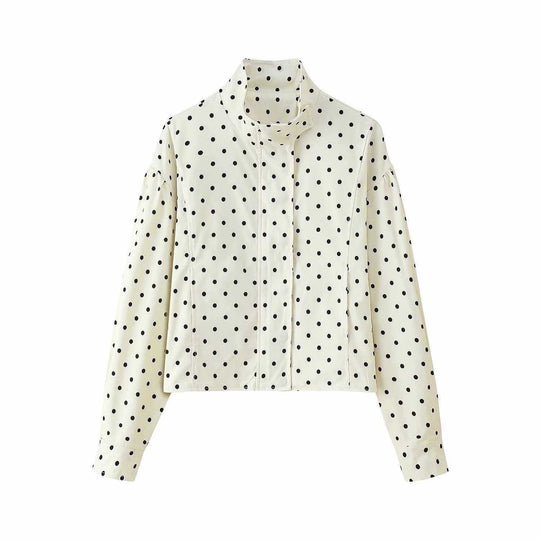 Damen lässige Blousonjacke mit Punkten Fudus