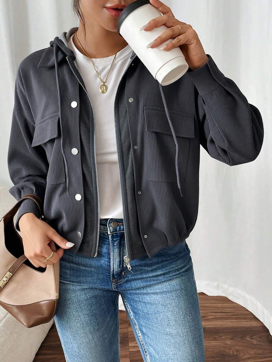 Damen Kurzjacke mit Rippenstruktur Fudus