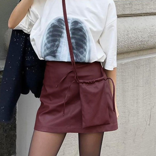 Damen Modischer Lederrock Fudus