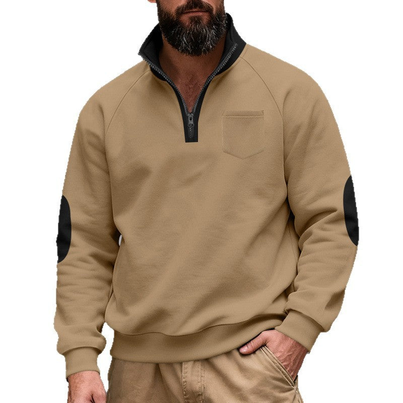 Herren pullover mit halbem Reißverschluss und modischem Schnitt Fudus