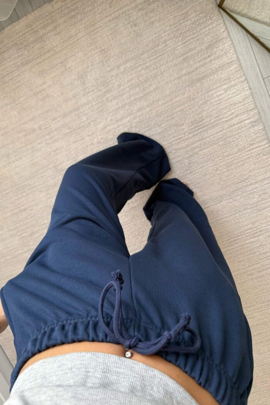 Damen lässige Freizeithosen mit elastischem Bund und Kordelzug Fudus