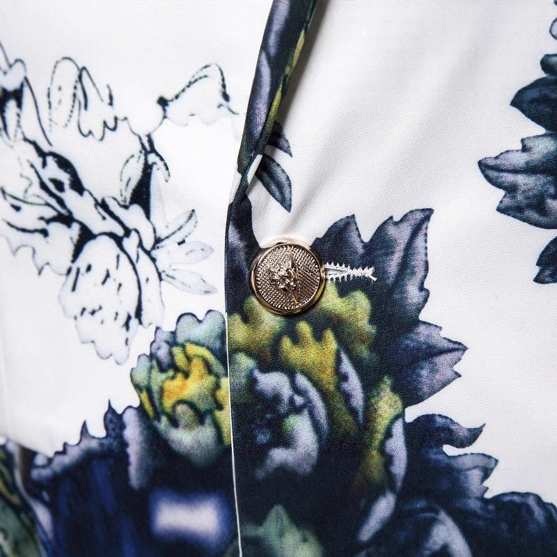 Herren Blazer mit floralem Muster und modernem Schnitt Fudus