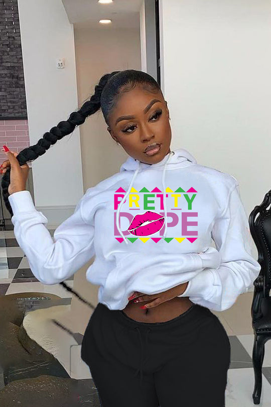 Damen Hoodie mit kreativem Grafikdruck Fudus