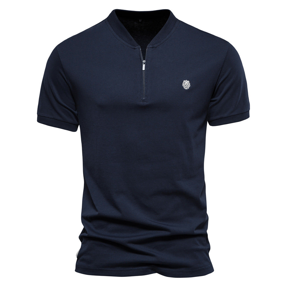 Herren Poloshirt Stehkragen