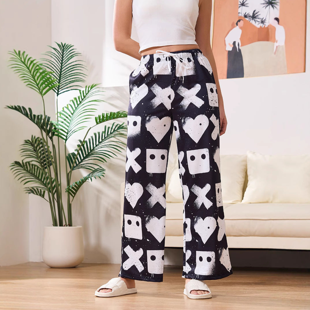 Damen lässige Freizeithose mit grafischem Print Fudus