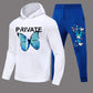 Damen Hoodie und Jogginghose Set mit einzigartigem Schmetterlingsdesign Fudus
