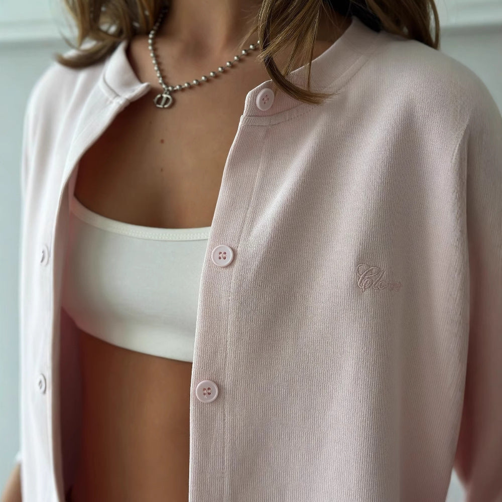 Damen lässige Strickjacke mit feinen Knopfdetails Fudus