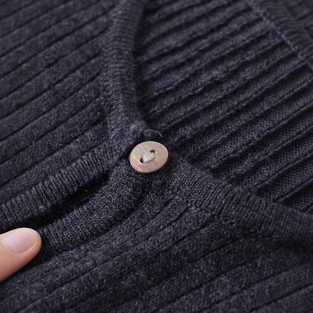 Damen langärmliges Oberteil mit stilvollem Knopfdetail Fudus