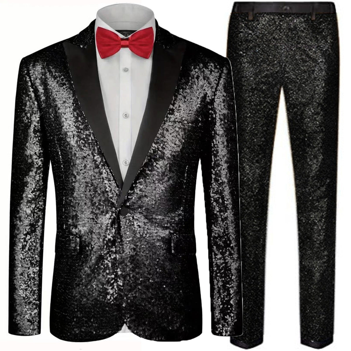 Herren schimmerndes Pailletten-Anzugset Fudus
