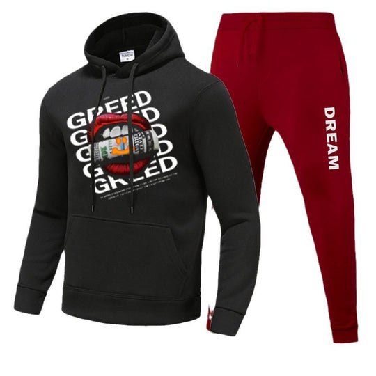 Damen Hoodie und Jogginghose Set mit kreativem Print Fudus