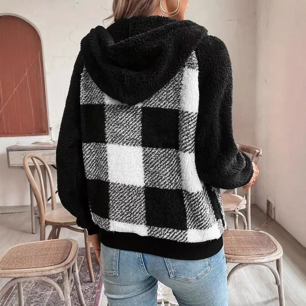 Damen Kuschelige Kapuzenjacke aus hochwertigem Teddy-Fleece Fudus