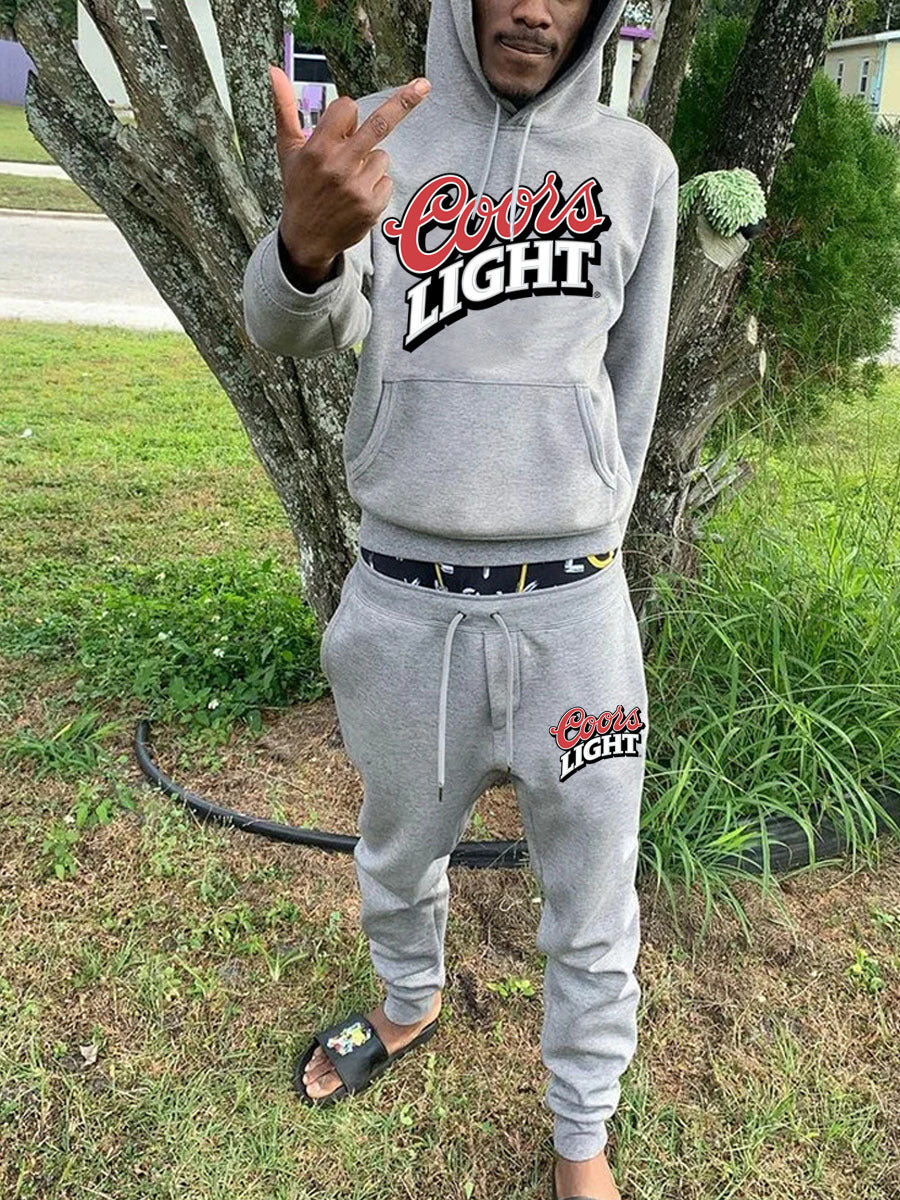 Damen Hoodie- und Jogginghose-Set mit modernem Logo-Design Fudus