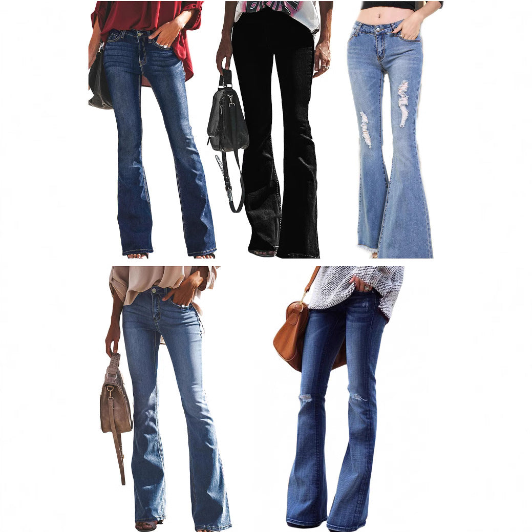 Damen Flared Jeans mit hohem Bund