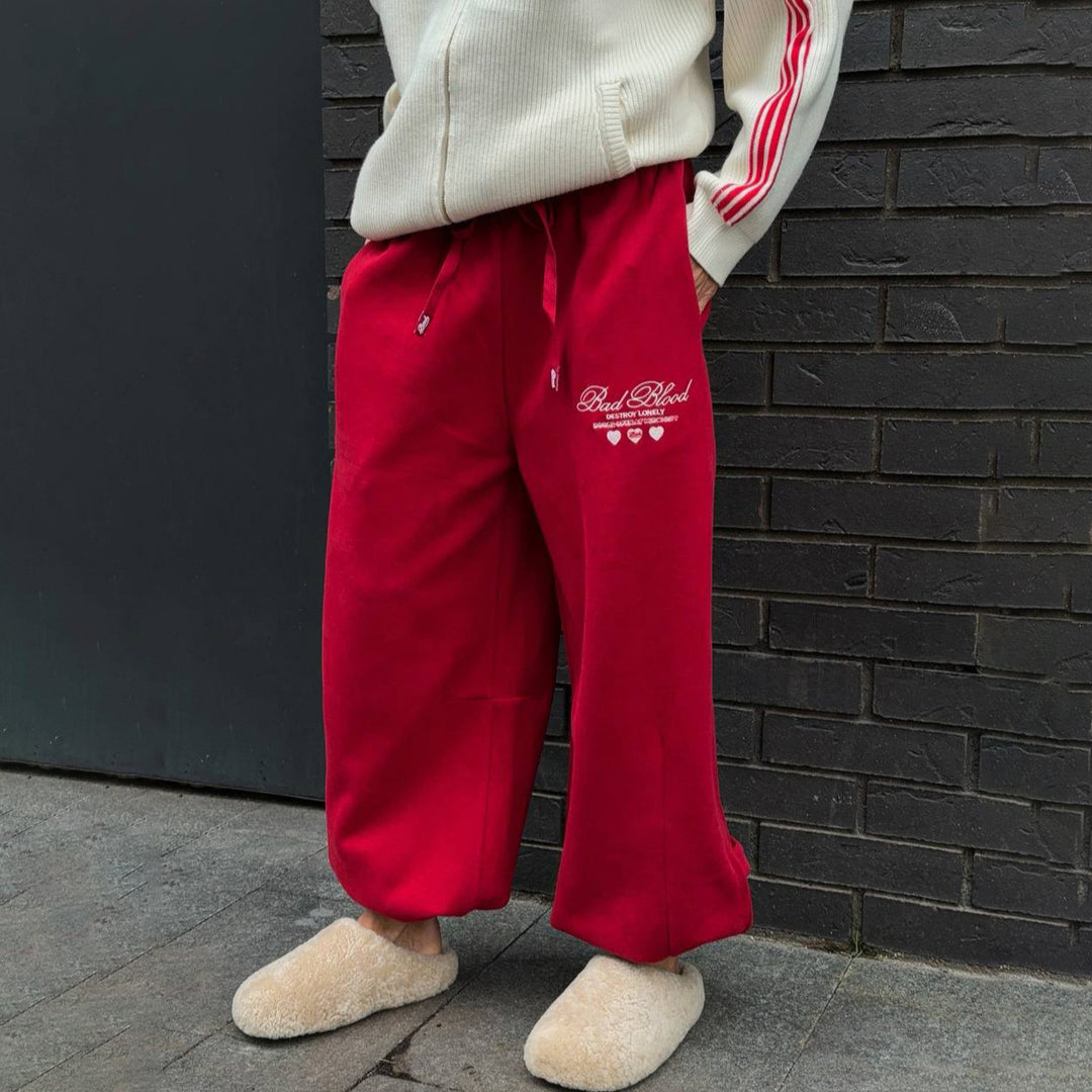 Damen lässige Freizeithose mit weitem Schnitt und weichem Innenfutter Fudus