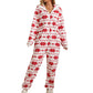 Damen Kuscheliger Onesie mit festlichem Muster Fudus