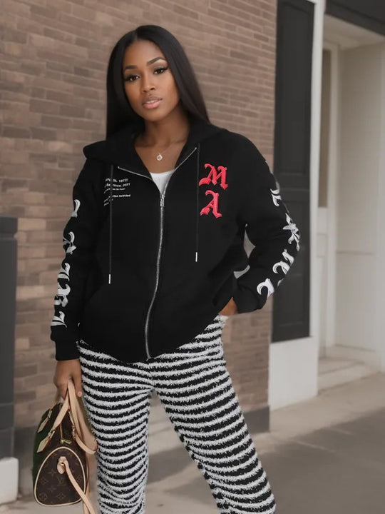 Damen Hoodie mit einzigartigem grafischen Druck Fudus