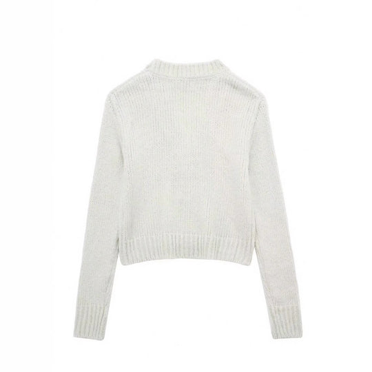 Damen kuschelige Strickjacke mit tiefem V-Ausschnitt und praktischen Taschen Fudus