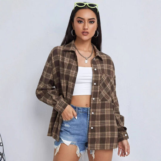 Damen lässige Holzfällerhemdjacke Fudus