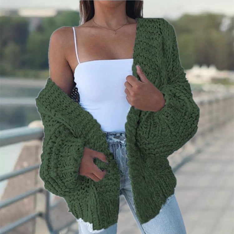 Damen Grobstrickcardigan mit oversized Ärmeln und lässigem Schnitt Fudus