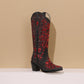Stiefel Damen Knielang Western Stiletto Verziert