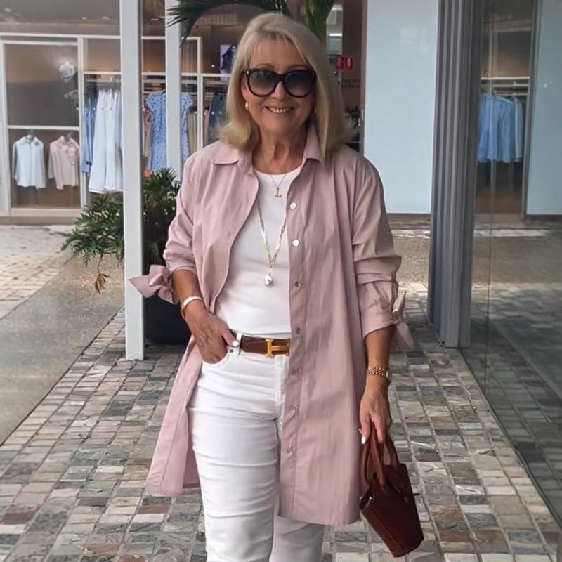 Damen Lässige Hemdblusenjacke im modernen Schnitt Fudus