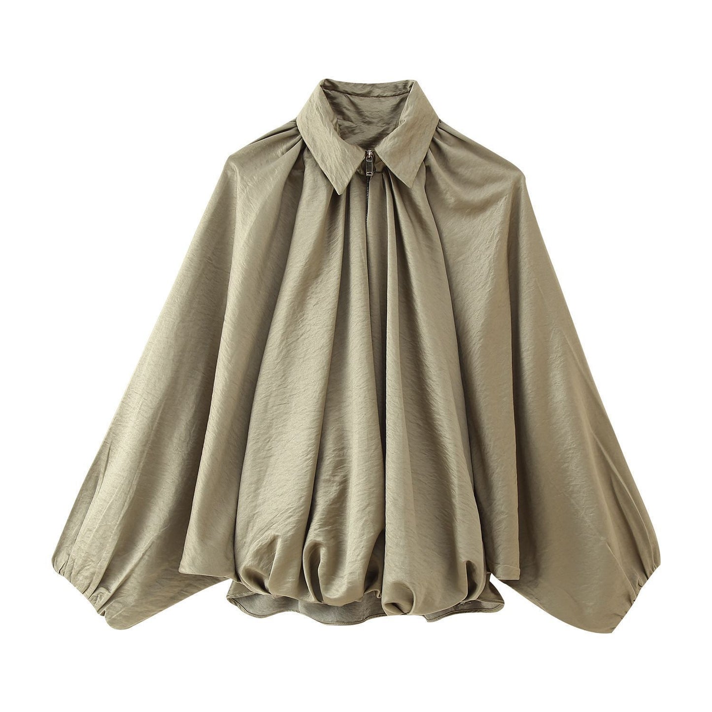 Damen innovatives Oversized Hemd mit raffinierten Falten Fudus