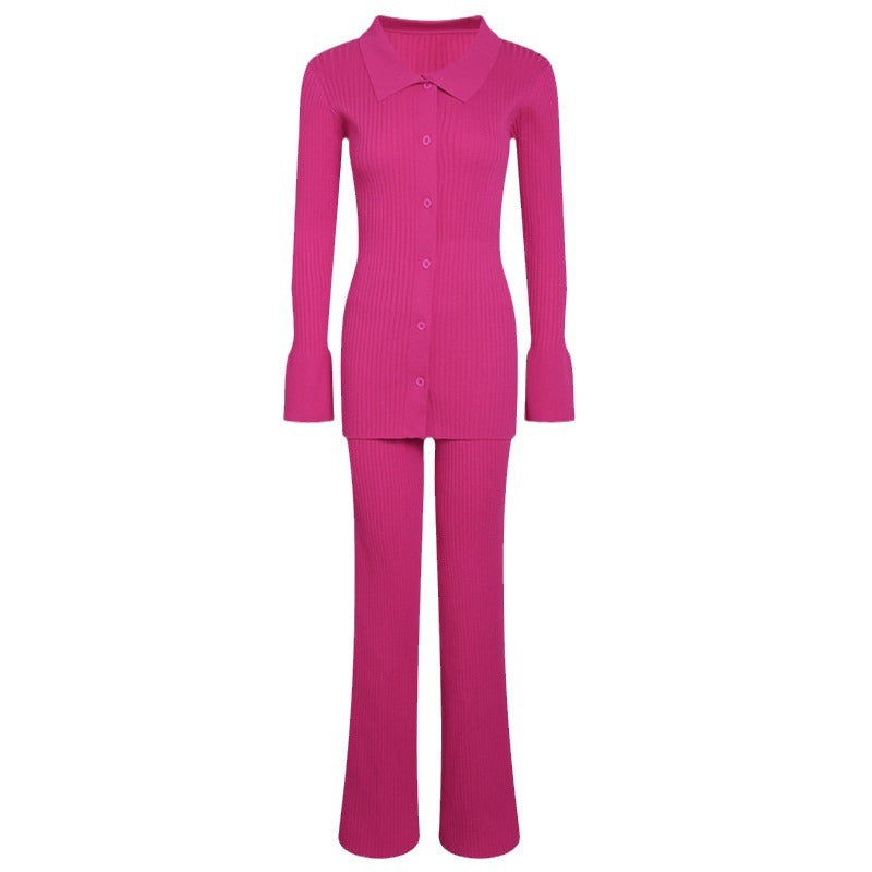 Damen 3-teilige Feinstrick-Loungewear-Set Fudus