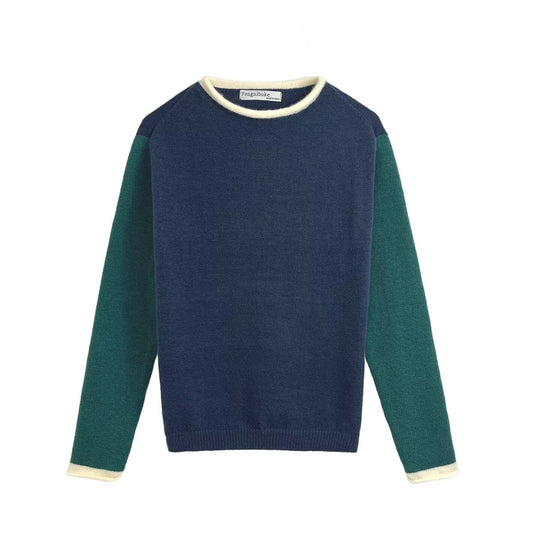 Damen klassischer, farbiger Rundhals-Pullover aus hochwertiger Baumwolle Fudus