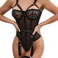 Damen Bodysuit Spitze Strumpfhalter Luxuriös Verstellbare Träger Verführerisch