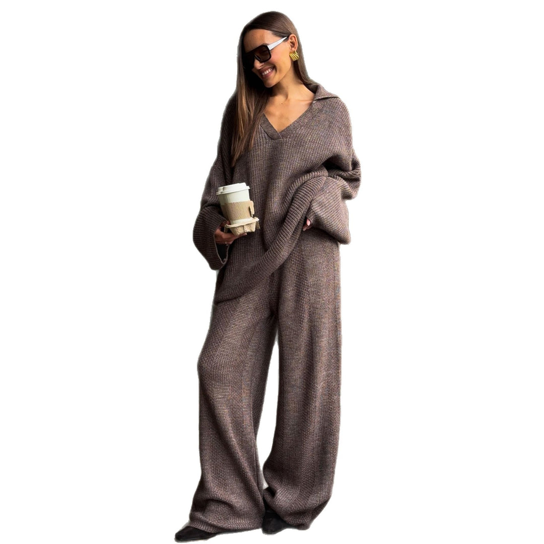 Damen Komfortabler Strick-Loungewear-Anzug Fudus