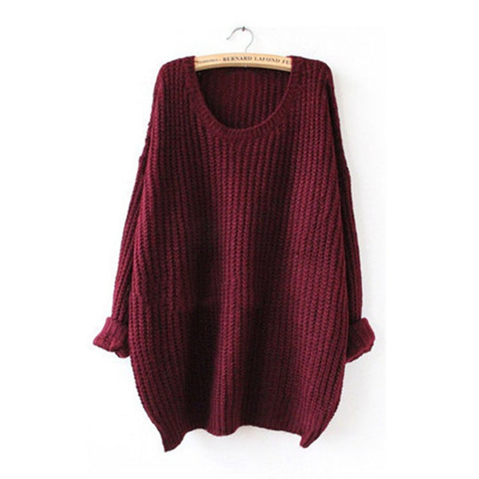 Damen Grobstrickpullover mit weichem Material und weitem Schnitt Fudus