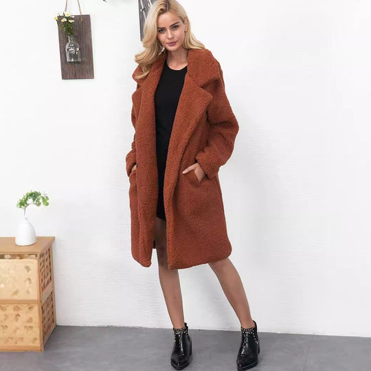 Damen Kuscheliger Teddy-Mantel Fudus